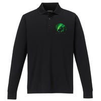 Alaska Moose Alaskan Landscape Scene Performance Long Sleeve Polo