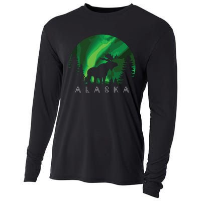 Alaska Moose Alaskan Landscape Scene Cooling Performance Long Sleeve Crew