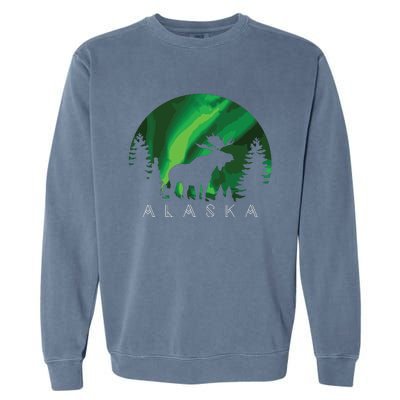 Alaska Moose Alaskan Landscape Scene Garment-Dyed Sweatshirt