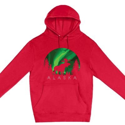 Alaska Moose Alaskan Landscape Scene Premium Pullover Hoodie