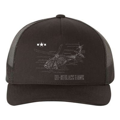 American Military Aircraft Uh 60 Black Hawk Helicopter Yupoong Adult 5-Panel Trucker Hat