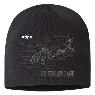 American Military Aircraft Uh 60 Black Hawk Helicopter Sustainable Beanie