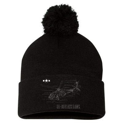 American Military Aircraft Uh 60 Black Hawk Helicopter Pom Pom 12in Knit Beanie