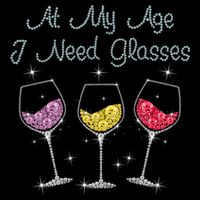 At My Age I Need Glasses  Cropped Pullover Crew