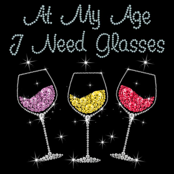 At My Age I Need Glasses  Cropped Pullover Crew