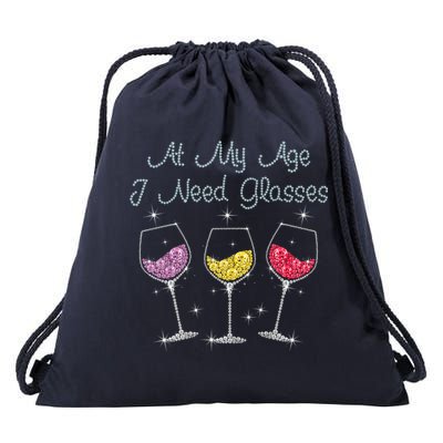 At My Age I Need Glasses  Drawstring Bag