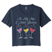 At My Age I Need Glasses  Women's Crop Top Tee