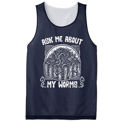 Ask Me About My Worms Funny Biodynamic Gardening Composting Mesh Reversible Basketball Jersey Tank