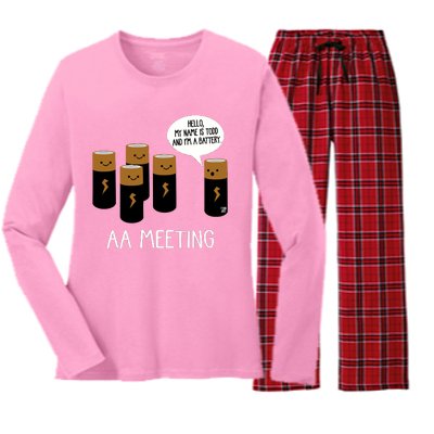 Aa Meeting Women's Long Sleeve Flannel Pajama Set 