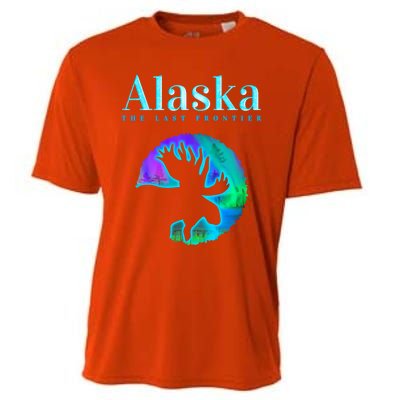 Alaska Moose Aurora Borealis The Last Frontier Funny Gift Cooling Performance Crew T-Shirt