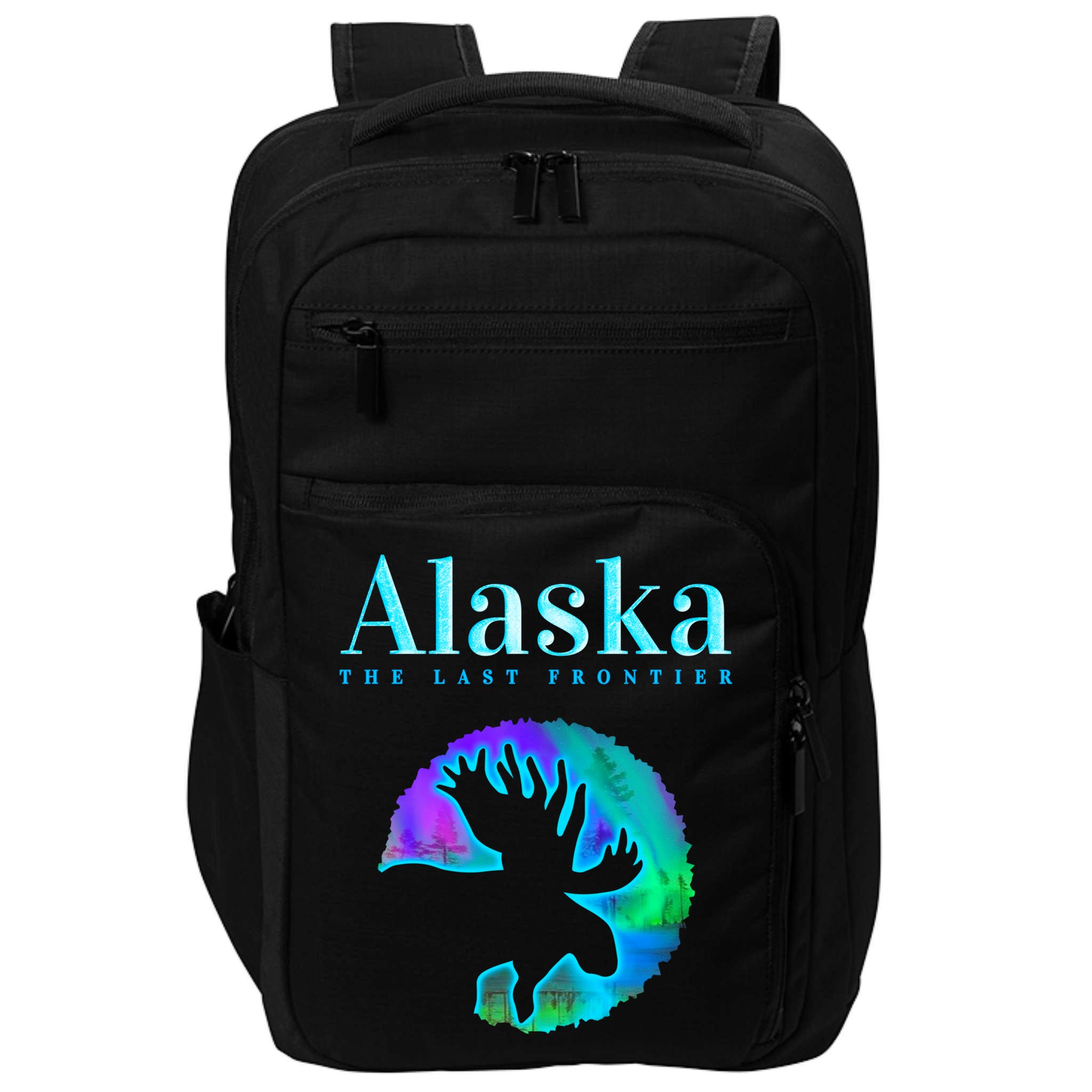 Alaska Moose Aurora Borealis The Last Frontier Funny Gift Impact Tech Backpack