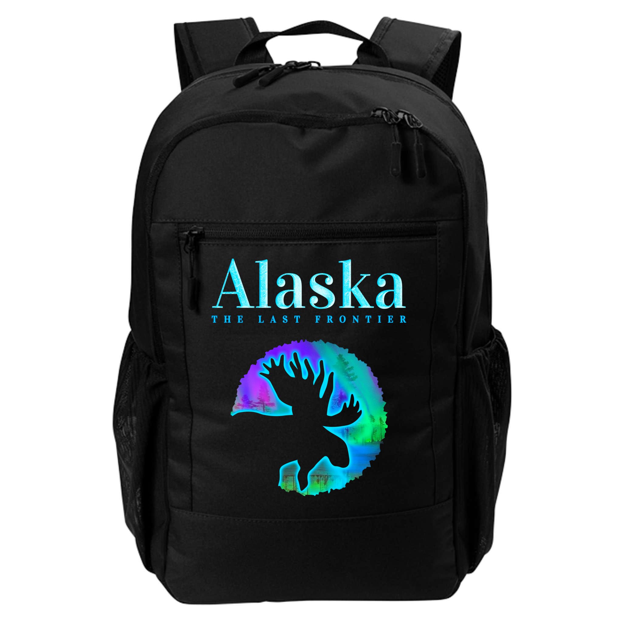 Alaska Moose Aurora Borealis The Last Frontier Funny Gift Backpack