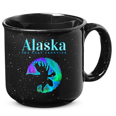Alaska Moose Aurora Borealis The Last Frontier Funny Gift 15oz Campfire Ceramic Mug