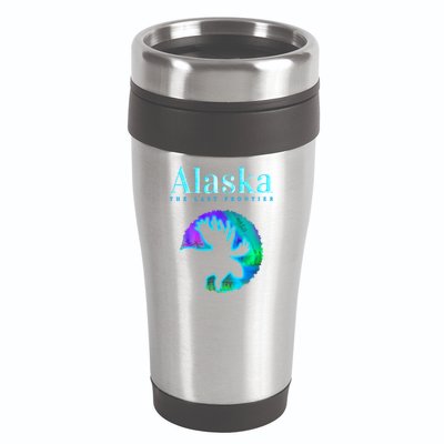Alaska Moose Aurora Borealis The Last Frontier Funny Gift 16oz Travel Tumbler