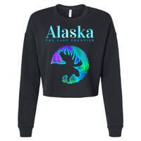 Alaska Moose Aurora Borealis The Last Frontier Funny Gift Cropped Pullover Crew