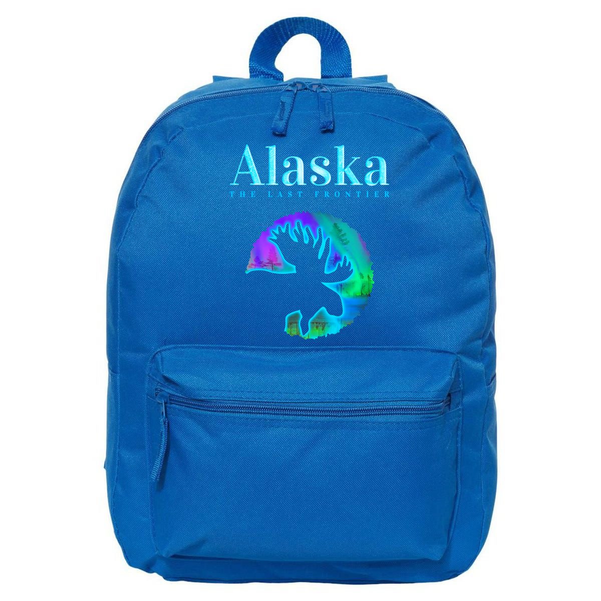 Alaska Moose Aurora Borealis The Last Frontier Funny Gift 16 in Basic Backpack