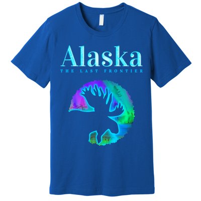 Alaska Moose Aurora Borealis The Last Frontier Funny Gift Premium T-Shirt