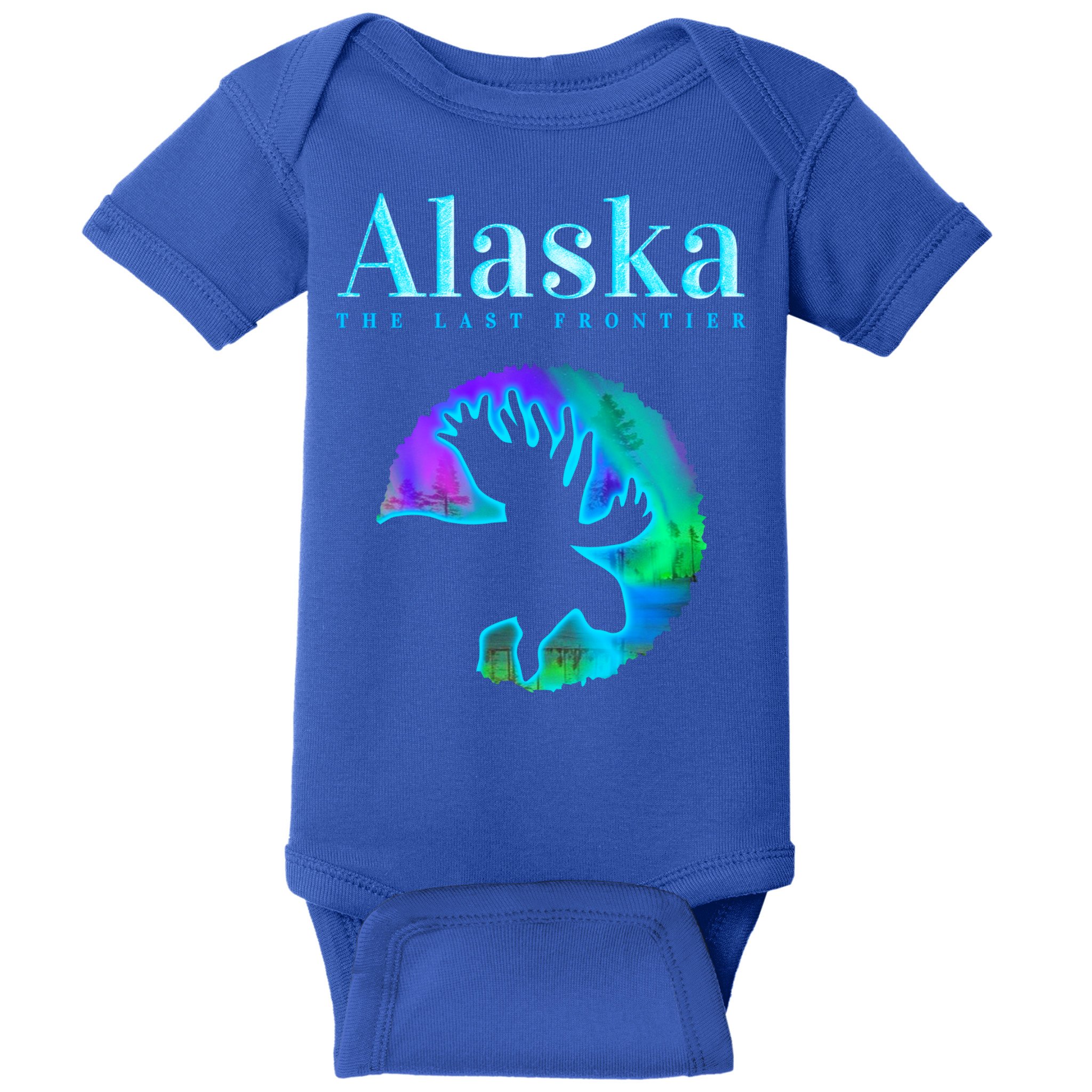 Alaska Moose Aurora Borealis The Last Frontier Funny Gift Baby Bodysuit