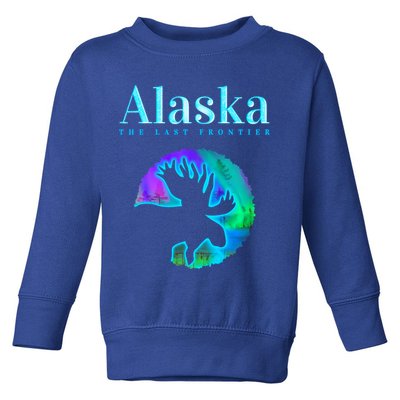 Alaska Moose Aurora Borealis The Last Frontier Funny Gift Toddler Sweatshirt
