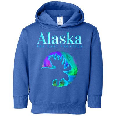 Alaska Moose Aurora Borealis The Last Frontier Funny Gift Toddler Hoodie