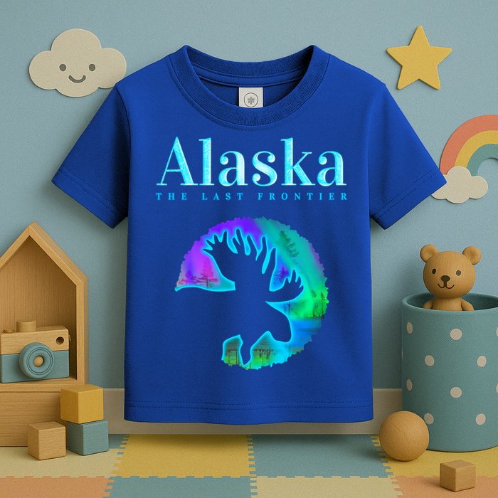 Alaska Moose Aurora Borealis The Last Frontier Funny Gift Toddler T-Shirt
