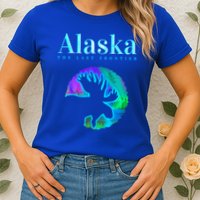 Alaska Moose Aurora Borealis The Last Frontier Funny Gift Womens T-Shirt