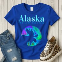 Alaska Moose Aurora Borealis The Last Frontier Funny Gift Womens T-Shirt