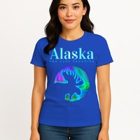 Alaska Moose Aurora Borealis The Last Frontier Funny Gift Womens T-Shirt