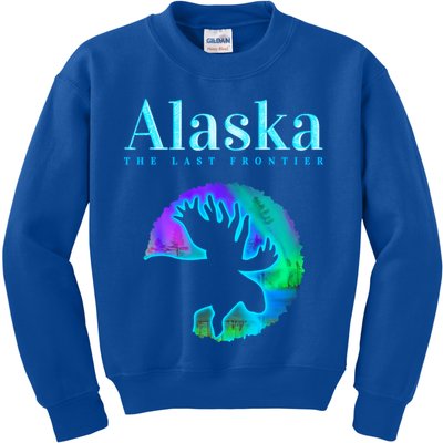 Alaska Moose Aurora Borealis The Last Frontier Funny Gift Kids Sweatshirt
