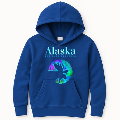 Alaska Moose Aurora Borealis The Last Frontier Funny Gift Kids Hoodie