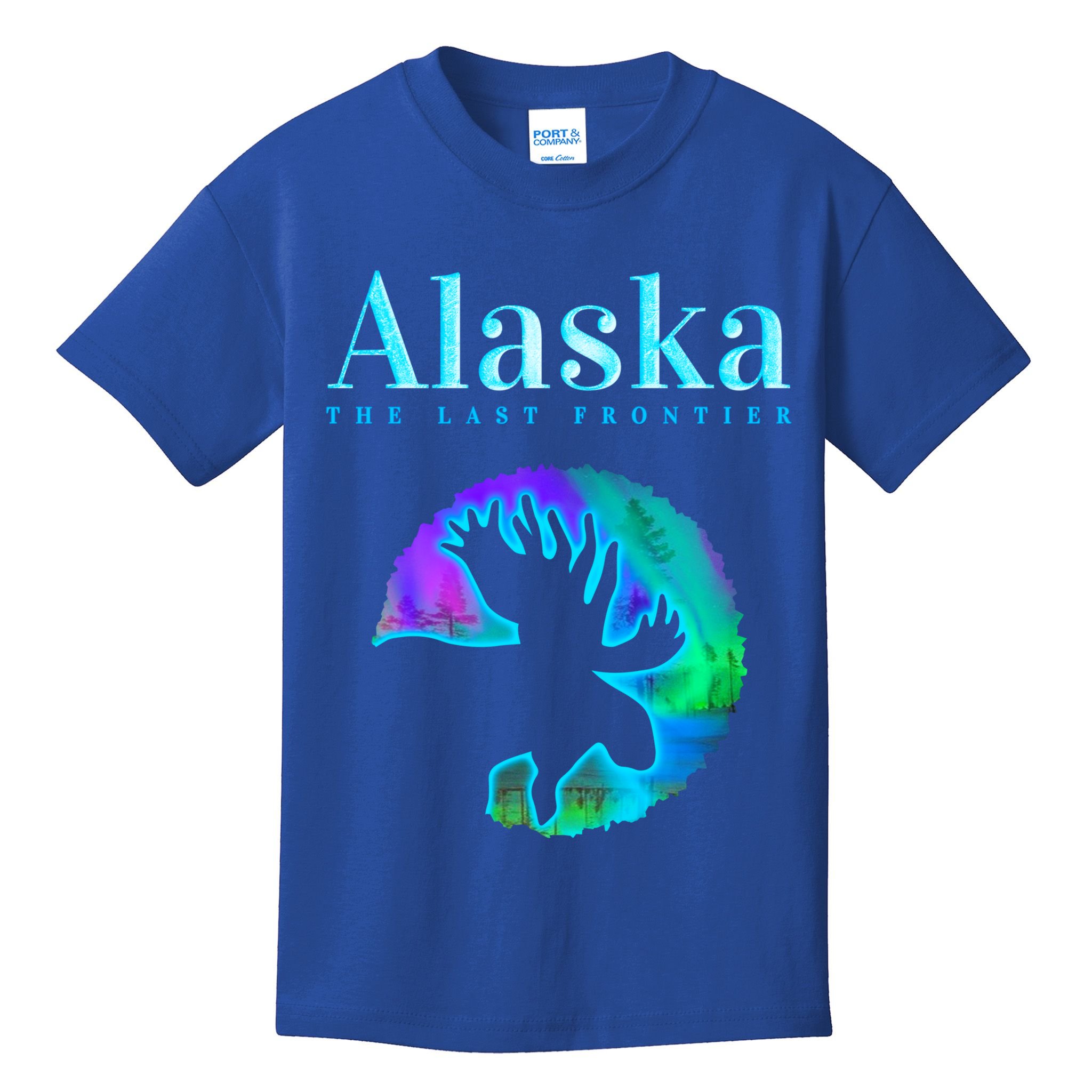 Alaska Moose Aurora Borealis The Last Frontier Funny Gift Kids T-Shirt