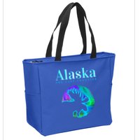 Alaska Moose Aurora Borealis The Last Frontier Funny Gift Zip Tote Bag