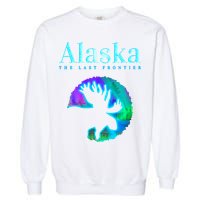 Alaska Moose Aurora Borealis The Last Frontier Funny Gift Garment-Dyed Sweatshirt