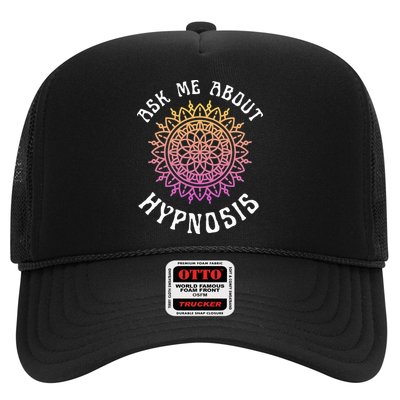 Ask Me About Hypnosis Pink Orange New Age Hypnotist Trucker Hat