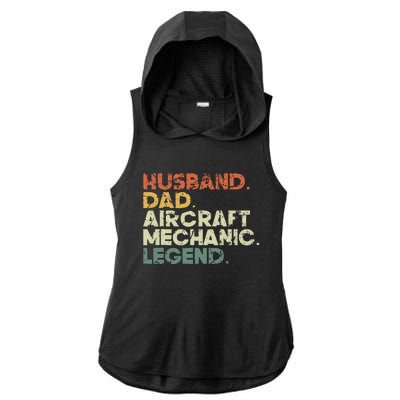 Airplane Mechanic Aircraft Maintenance Pilot Technician Ladies PosiCharge Tri-Blend Wicking Draft Hoodie Tank