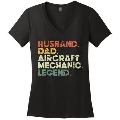 Airplane Mechanic Aircraft Maintenance Pilot Technician Women's V-Neck T-Shirt