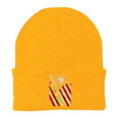 Autism Mom America Flag Knit Cap Winter Beanie