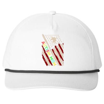 Autism Mom America Flag Snapback Five-Panel Rope Hat