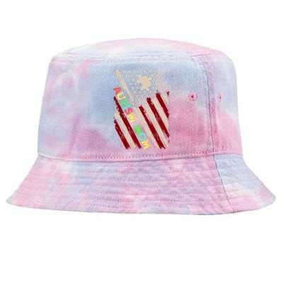 Autism Mom America Flag Tie-Dyed Bucket Hat