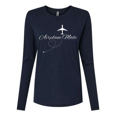 Airplane Mode Womens Cotton Relaxed Long Sleeve T-Shirt