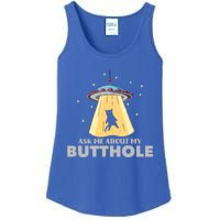 Ask Me About My Butthole Funny Ufo Alien Abduction Gift Ladies Essential Tank