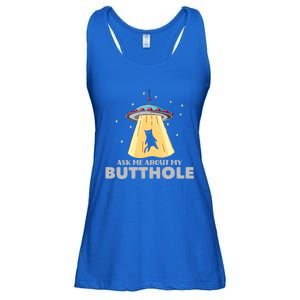 Ask Me About My Butthole Funny Ufo Alien Abduction Gift Ladies Essential Flowy Tank