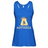 Ask Me About My Butthole Funny Ufo Alien Abduction Gift Ladies Essential Flowy Tank