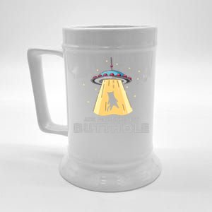 Ask Me About My Butthole Funny Ufo Alien Abduction Gift Beer Stein