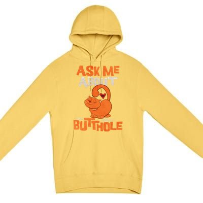 Ask Me About My Butthole Gift Premium Pullover Hoodie