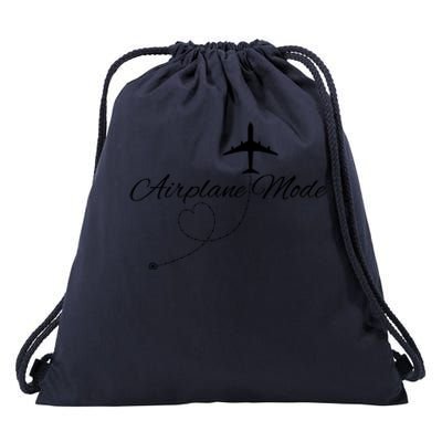 Airplane Mode Drawstring Bag