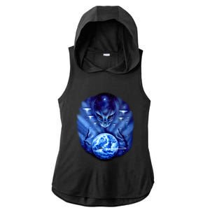 Alien Master Ladies PosiCharge Tri-Blend Wicking Draft Hoodie Tank