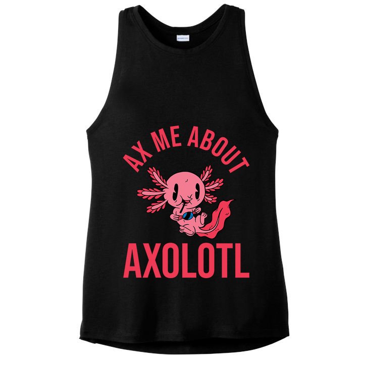 Ax Me About Axolotl Ladies PosiCharge Tri-Blend Wicking Tank