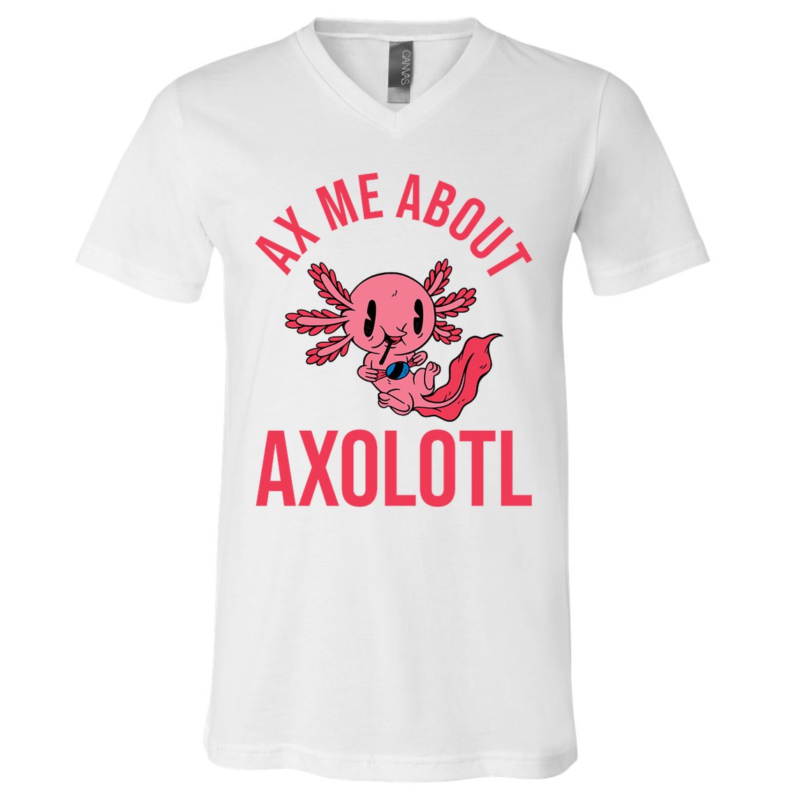Ax Me About Axolotl V-Neck T-Shirt