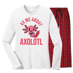 Ax Me About Axolotl Women's Long Sleeve Flannel Pajama Set 